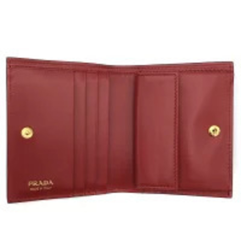 PRADA Bi fold Wallet Black Red - Picture 5 of 9